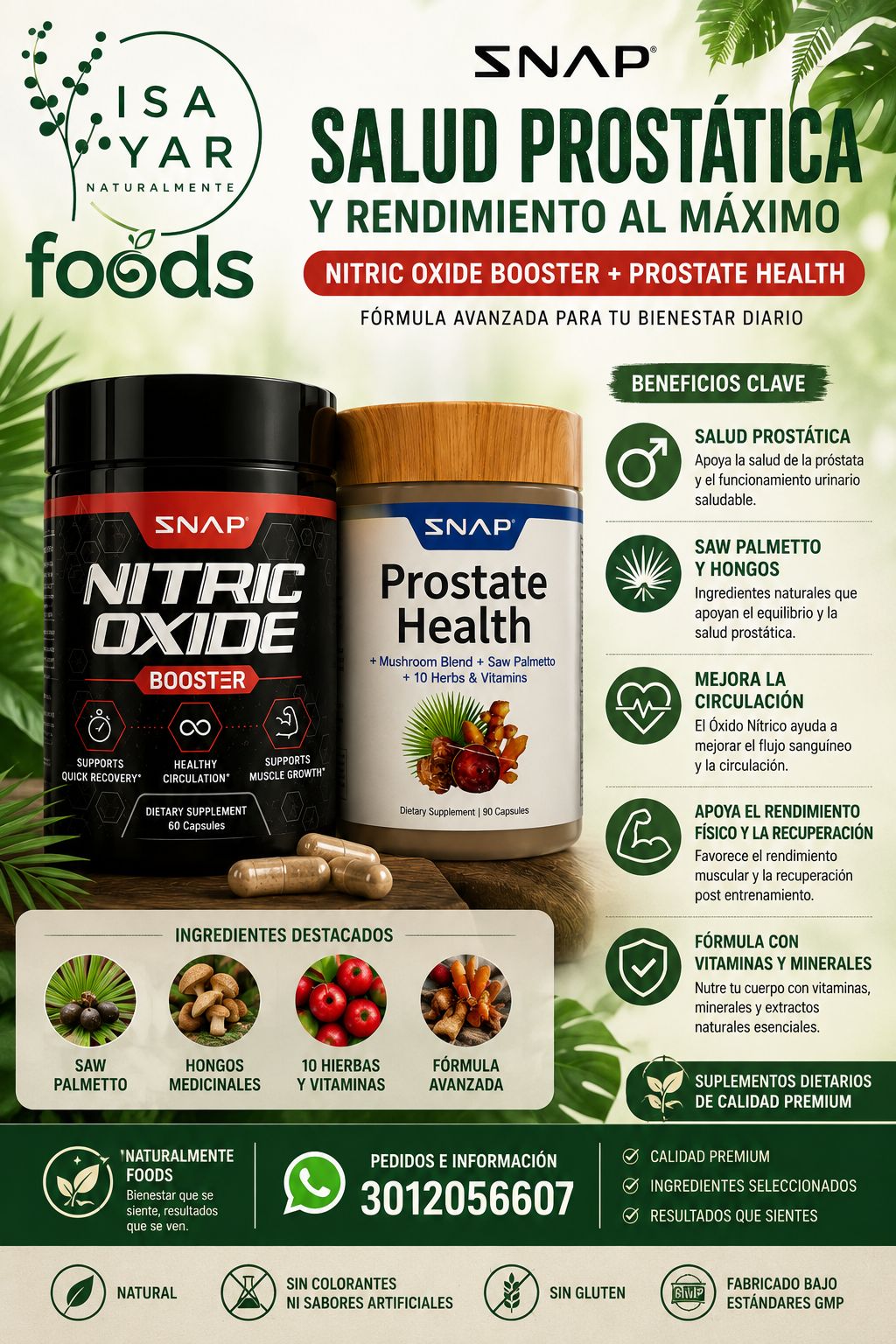 Combo SNAP Nitric Oxide Booster + Prostate Health | Salud Prostática y Rendimiento