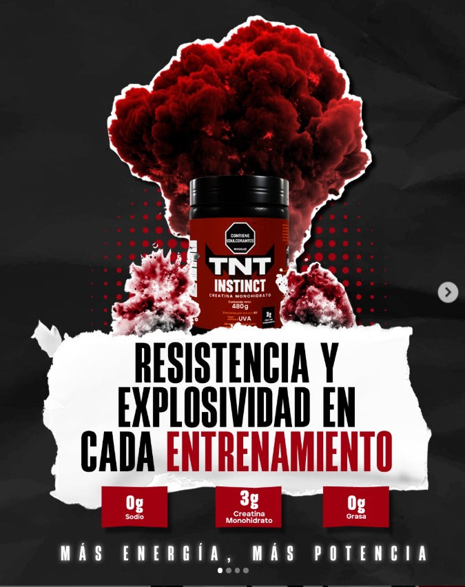TNT Instinct Creatina Monohidrato 480g - Sabor Uva