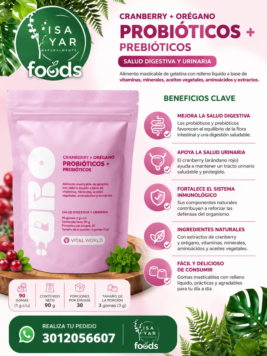 URO | Gomas Masticables Probióticos + Prebióticos