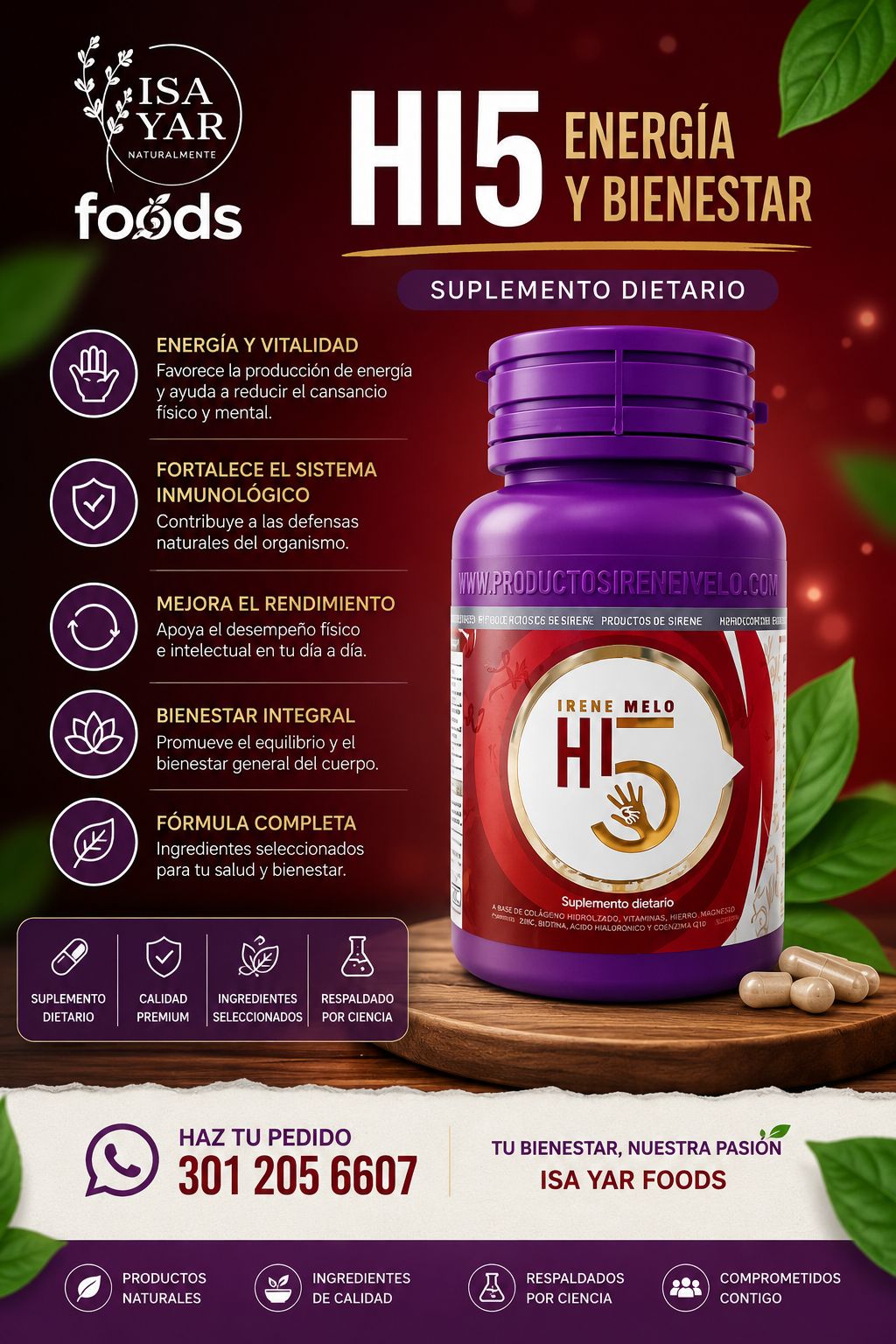 HI5 Energía y Bienestar - Suplemento Dietario Irene Melo