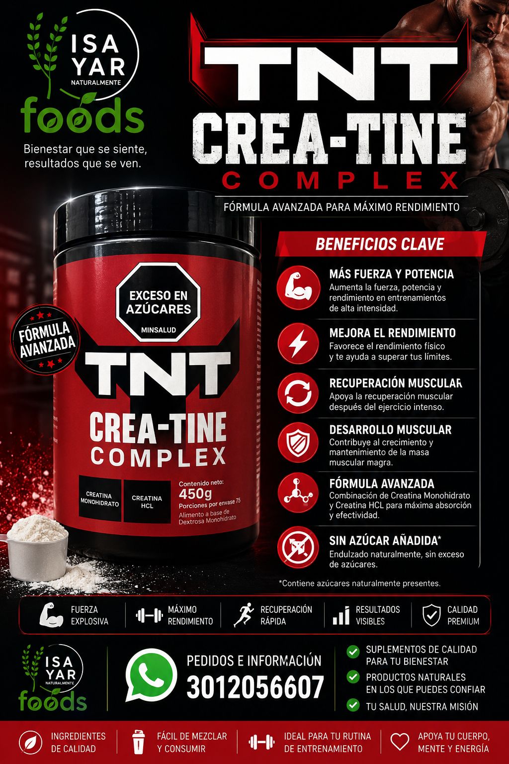 TNT Crea-Tine Complex Fórmula Avanzada 450g