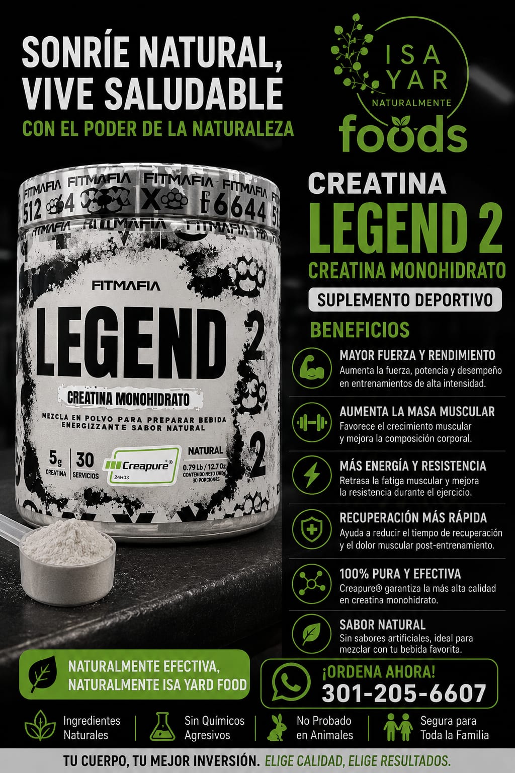 Fitmafia Legend 2 Creatina Monohidrato Creapure 360g