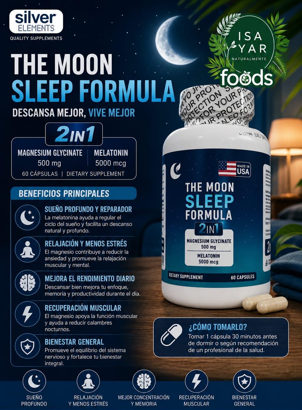 The Moon Sleep Formula 2in1 - Magnesio Glicinato + Melatonina