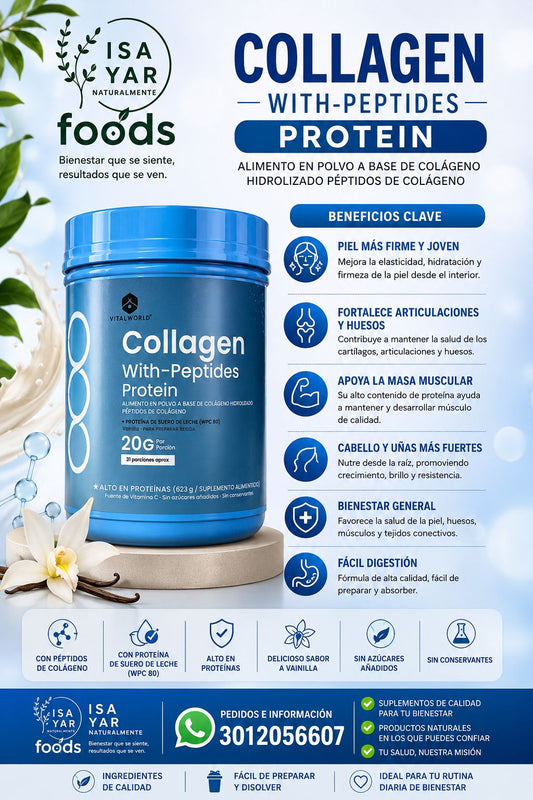 Collagen With-Peptides Protein Vitalworld - Colágeno Hidrolizado Premium