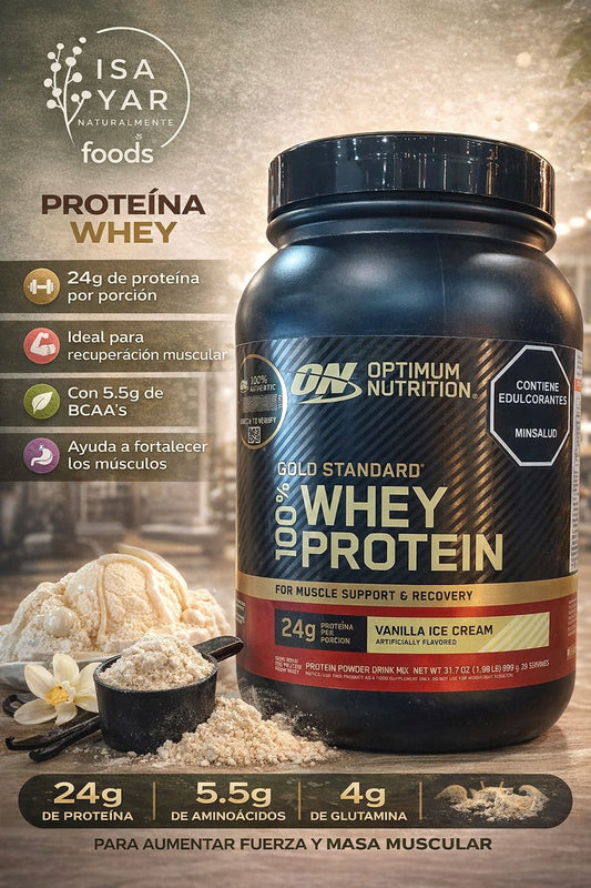Optimum Nutrition Gold Standard 100% Whey Protein 899g - Vanilla Ice Cream | 29 Porciones