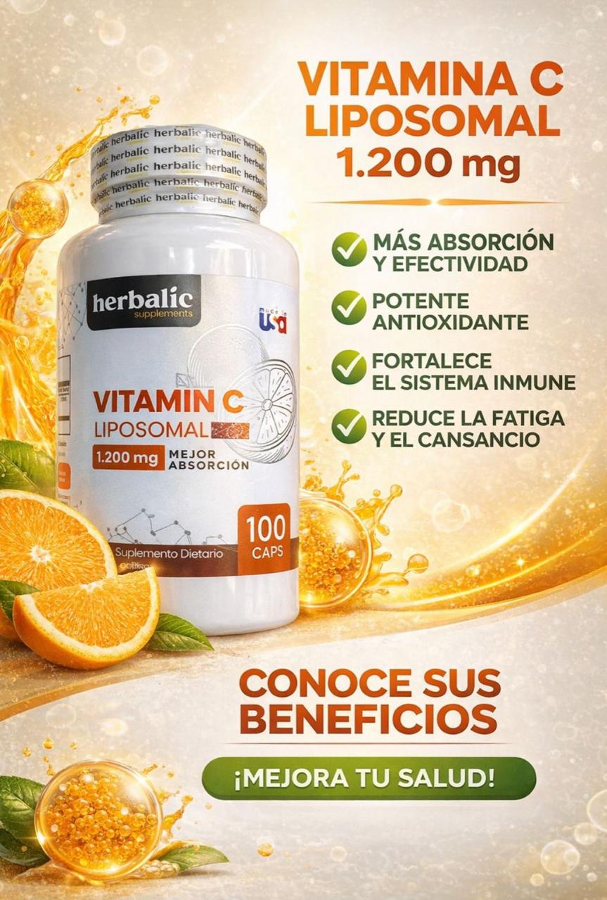 Herbalic Vitamin C Liposomal 1.200mg - 100 Capsulas Mejor Absorcion