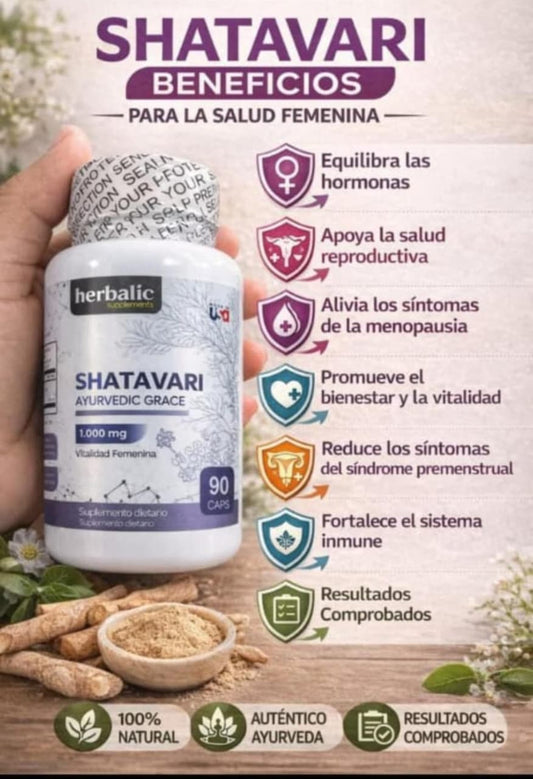 Shatavari 1000mg - Vitalidad Femenina | Herbalic