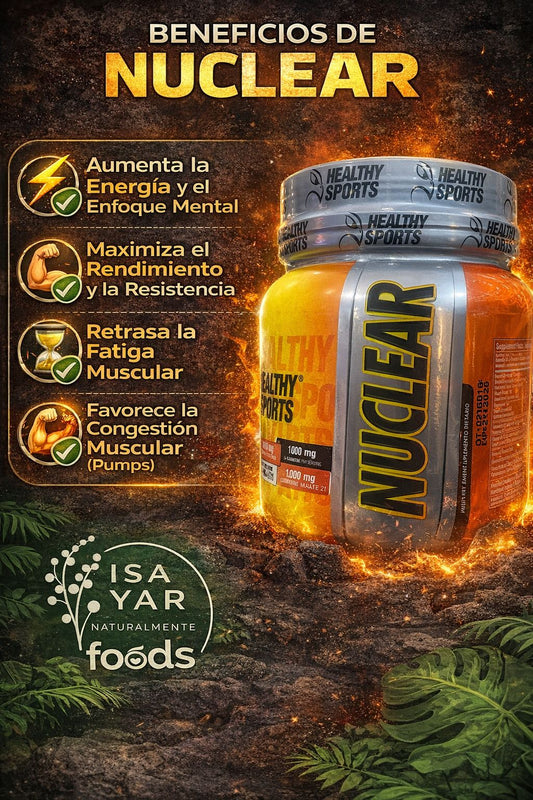 Healthy Sports Nuclear 1000mg - Pre-Entreno Explosivo | Energía, Enfoque y Máximo Rendimiento