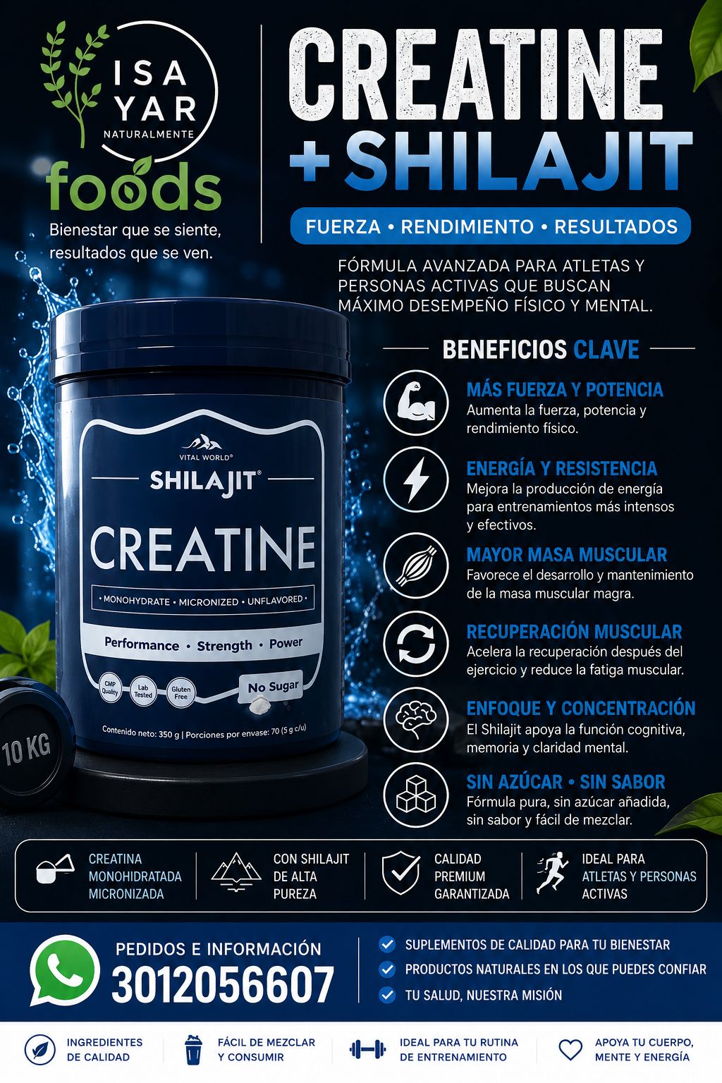 Creatine + Shilajit Vital World 350g