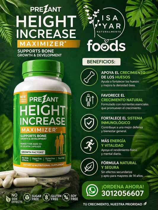 Prezant Height Increase Maximizer — Apoya el Crecimiento Óseo y Natural